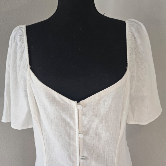 White Linen Sundress - Picture 2 of 6